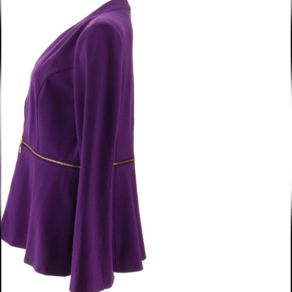 IMAN Global Chic Convertible Bell Sleeve in Purple Magic NWT Sz Xl - Picture 5 of 9